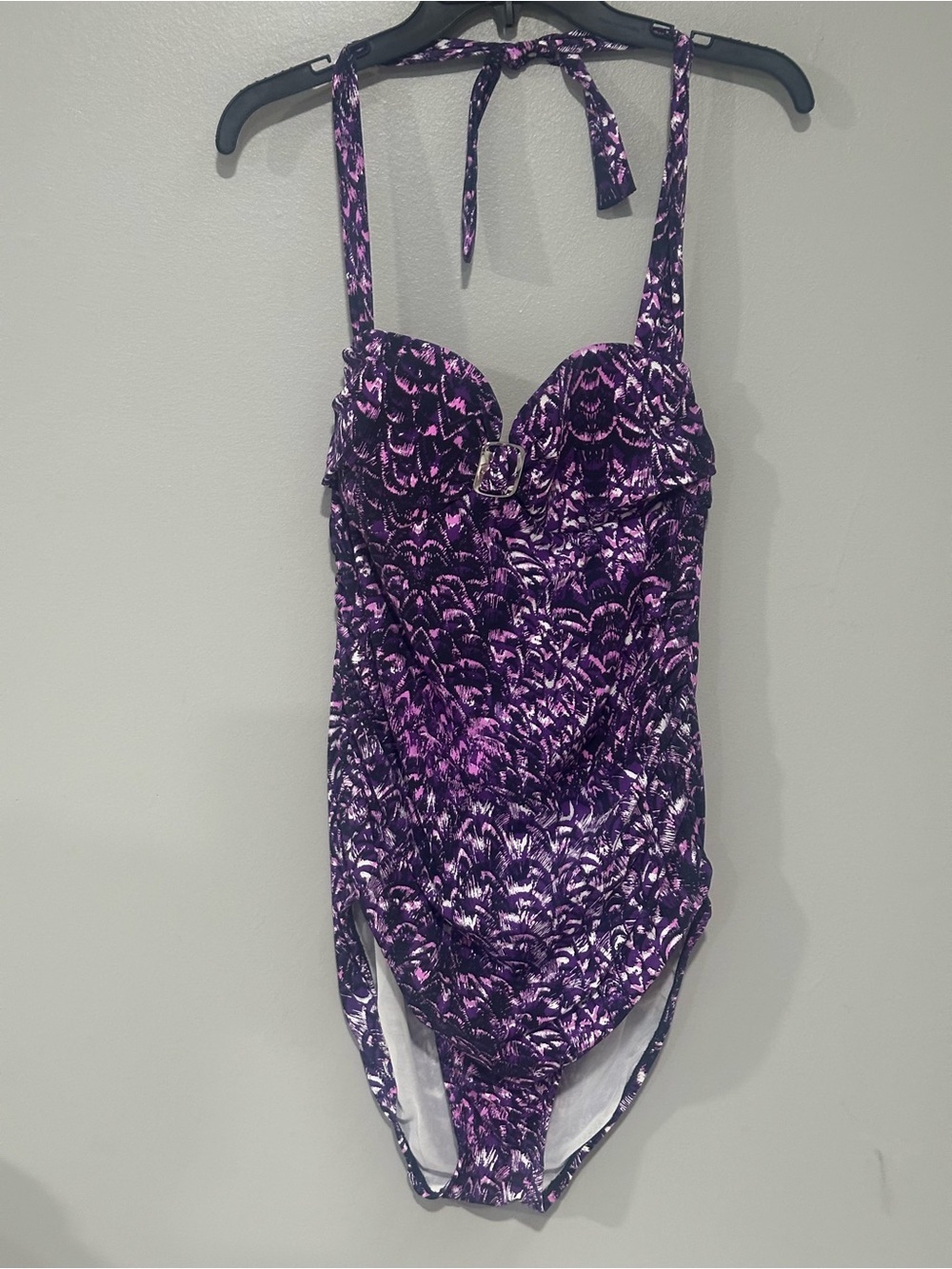 SPANX Purple Printed One-Piece Swimsuit